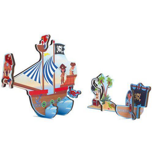 Illustration de : Puzzle bois 3D pirate - Béléduc