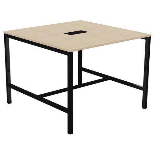 Illustration de : Table haute Astro 140 x 143 cm pied métal et top access