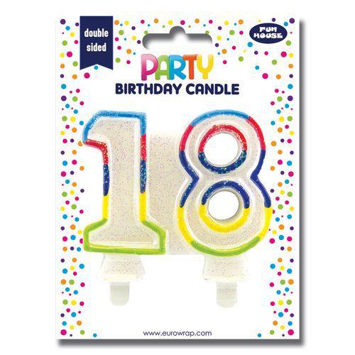 Illustration de : Bougie nombre 18 pailletée - Clairefontaine