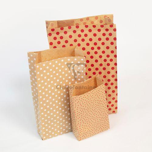 Illustration de : Sachet de 50 pochettes kraft 21x37+7cm Pois - Clairefontaine