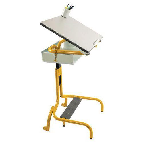 Illustration de : Table scolaire HERGON + avec roulettes avec casier - Hephaistos