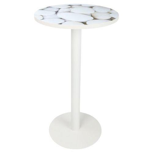 Illustration de : Table de réunion haute  Ø 60 cm plateau coloris Décor- Manutan Expert