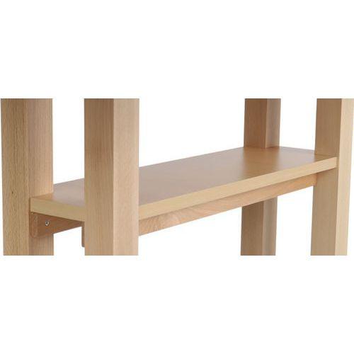 Illustration de : Table de réunion haute 4 personnes Woody plateau uni - Manutan Expert