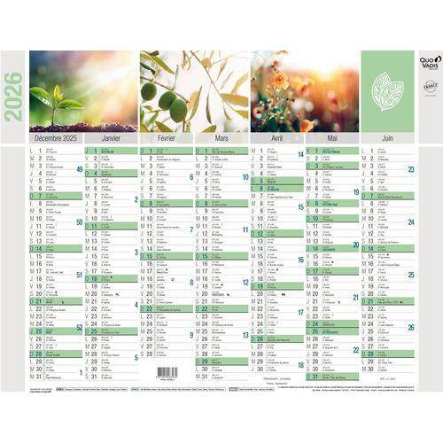 Illustration de : Calendrier mural banque Equology - 2026 - 14 mois - Quo Vadis
