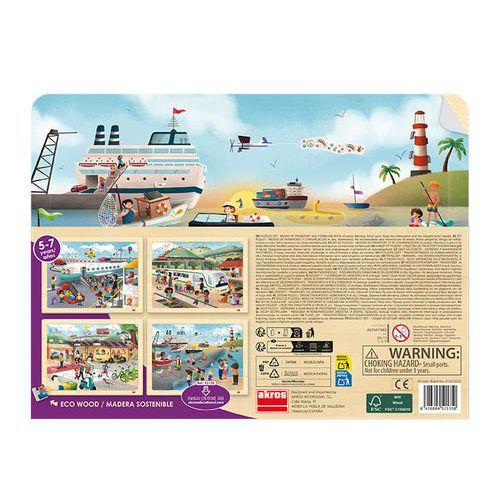 Illustration de : Les grands puzzles educatifs bois - les transports - Akros