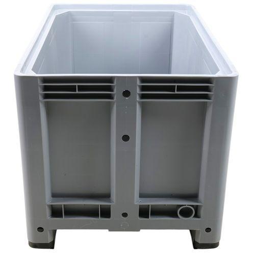 Illustration de : Caisse-palette gerbable parois pleines - Sur semelles - Manutan Expert