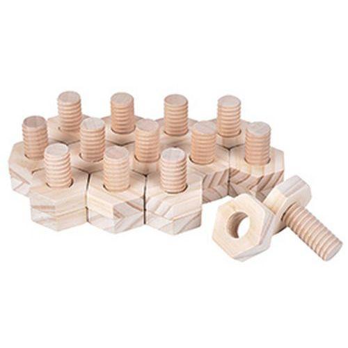 Illustration de : Écrou et boulon en bois - Développement motricité fine- Hope Education