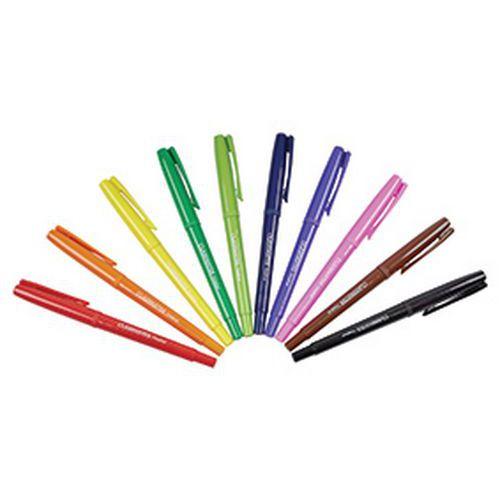 Illustration de : Stylo feutre pointe fine - Assortiment de 10 couleurs - Classmates