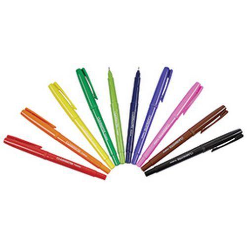 Illustration de : Stylo feutre pointe fine - Assortiment de 10 couleurs - Classmates