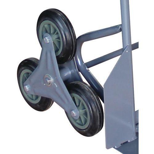 Illustration de : Diable acier escalier 3 roues en étoile 250kg - Manutan Expert