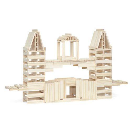 Illustration de : Caisse à roulettes 1000 planchettes bois - Sapin Malin