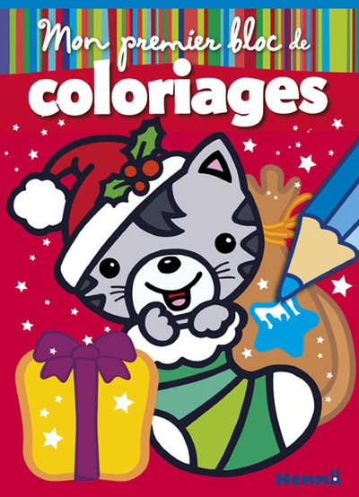 Mon premier bloc de coloriages (chat noël) - Image principale