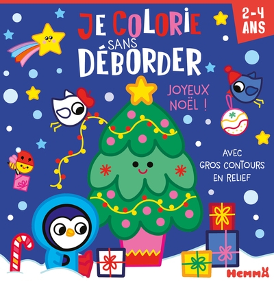 Je colorie sans déborder (2-4 ans) - joyeux noël ! - avec gros contours en relief ! - Image principale