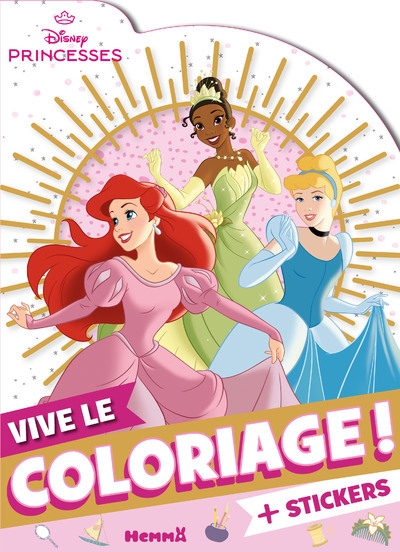 Disney princesses - vive le coloriage ! (ariel, tiana, cendrillon) - Image principale