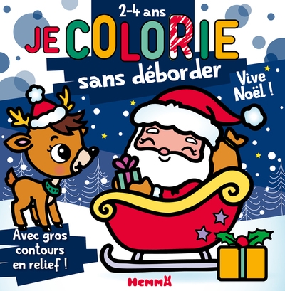 Je colorie sans déborder (2-4 ans) - vive noël ! t80 - avec gros contours en relief ! - Image principale