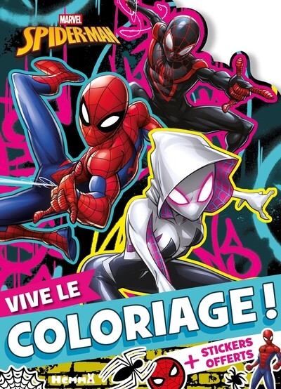 Marvel spider-man - vive le coloriage ! (spider-man et ghost-spider fond rose) - Image principale