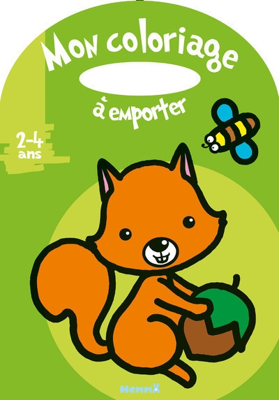 Mon coloriage à emporter (2-4 ans) (ecureuil-fond vert) - Image principale