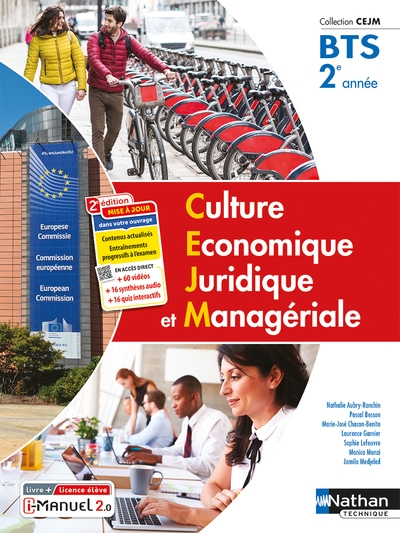 Culture économique juridique et managériale -bts 2ème année (manuel cejm) livre + licence élève - 2023 - Image principale