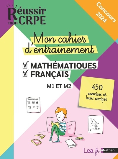 Mon cahier d'entrainement mathématiques français - m1 m2 - concours 2023 et 2024 - Image principale