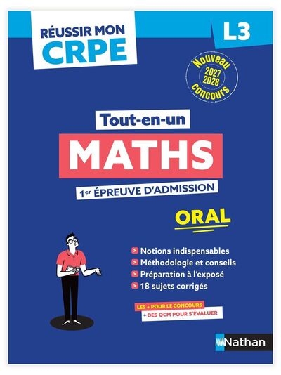 Réussir mon crpe - maths admission concours l3 oral 2027-2028 - Image principale