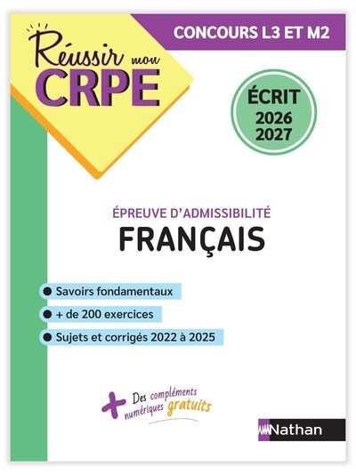 Réussir mon crpe français épreuve d'admissibilité écrit 2026 - Image principale