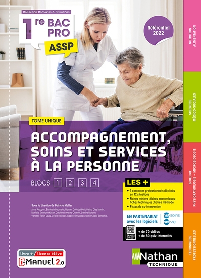 Accompagnement soins et services à la personne tome unique (sms, biologie, nutrition-alimentation) 1ère bac pro assp - livre + lice - Image principale