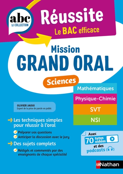 Abc réussite - mission grand oral - sciences - spécialités term - maths, physique-chimie, svt, nsi - Image principale