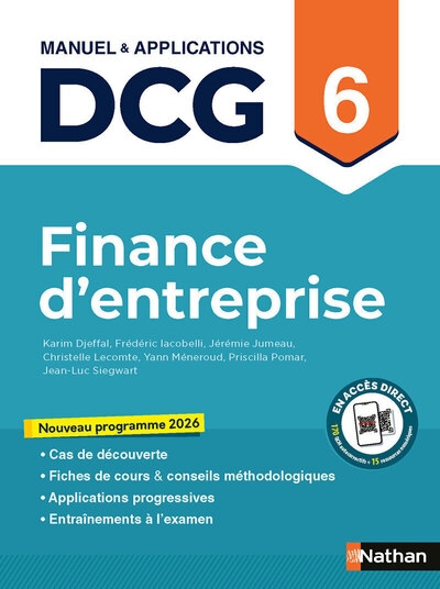 Finance d'entreprise - dcg - épreuve 6 - manuel et applications - 2026 - Image principale