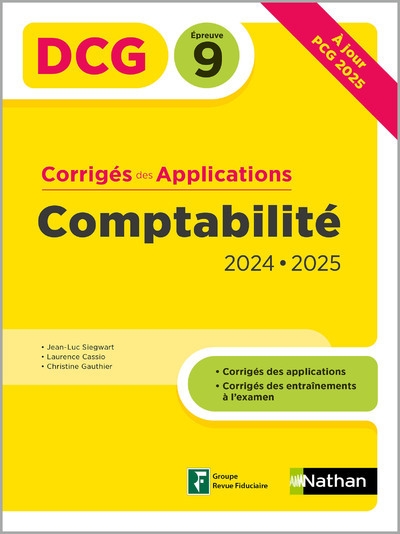 Comptabilité - dcg - epreuve 9 - corrigés des applications - 2024/2025 - Image principale