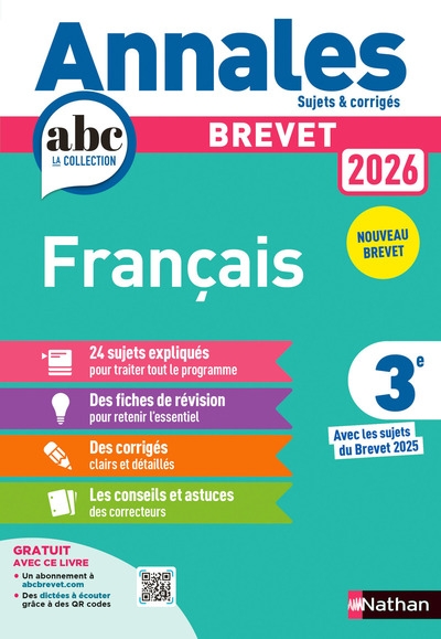 Annales brevet français 2026 - corrigé - Image principale