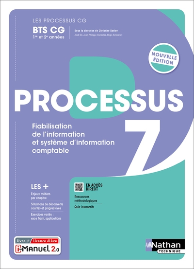Processus 7 - fiabilisation de l'information et système d'information comptable - bts cg 1re et 2e années - coll. les processus cg - éd. 2025 - livre + licence - Image principale