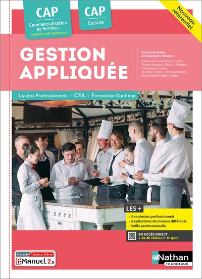 Gestion appliquée cap cuisine / cap cs hcr - 2024 - pochette - élève - + imanuel - Image principale