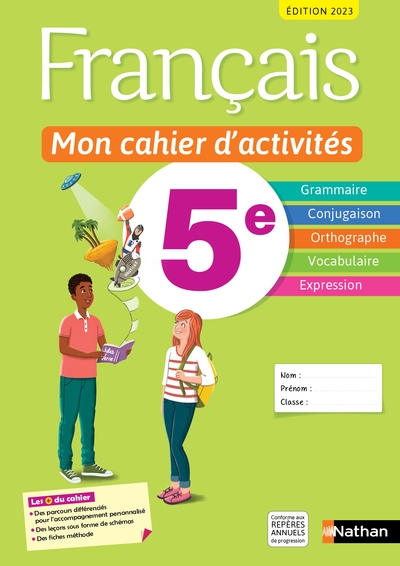 Français- mon cahier d'activités 5e - 2023 - Image principale
