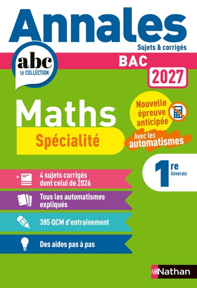 Annales bac maths 1re - spécialité - Image principale