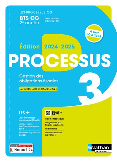 Les processus bts cg - processus 3 bts cg 2ème année - 2024 - manuel - élève - + imanuel - Image principale