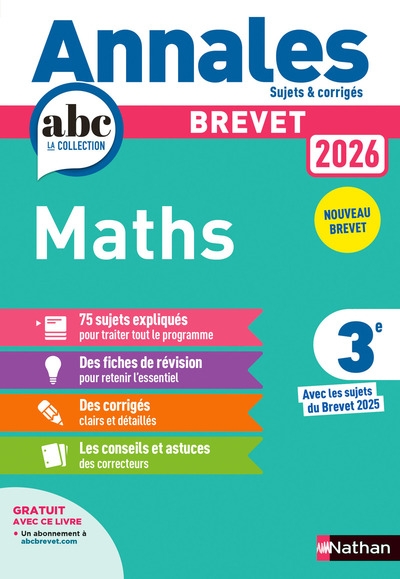 Annales brevet 2026 maths - sujets & corrigés - Image principale