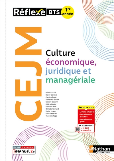 Culture économique, juridique et managériale - bts 1re année - coll. réflexe - éd. 2025 - livre + licence - Image principale