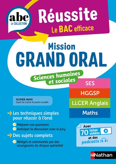 Abc réussite - mission grand oral - sc.humaines et sociales - spécialités term - ses hggsp llce math - Image principale