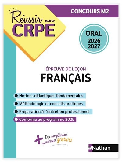 Réussir mon crpe français admission concours m2 oral 2026-2027 - Image principale