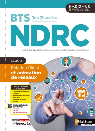 Relation client et animation de réseaux - bts ndrc 1re et 2e années - éd. 2025 - livre + licence - Image principale