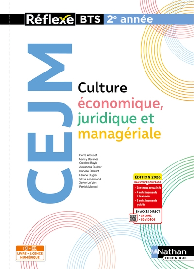 Culture economique, juridique et managériale (cejm) - bts 2e année - coll. réflexe - ed. 2026 - Image principale