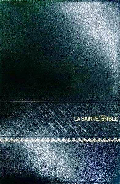 La sainte bible segond 1910 - noire, similicuir, onglets, souple - parole de jésus en rouge - Image principale