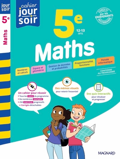 Maths 5e - cahier jour soir - Image principale