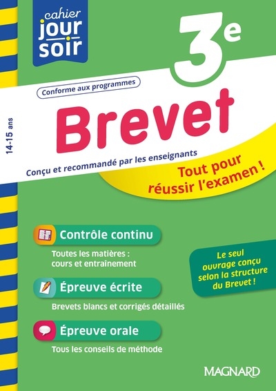 Brevet 3e - nouveau cahier du jour cahier du soir - Image principale