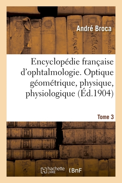 Encyclopédie française d'ophtalmologie. tome 3 - Image principale