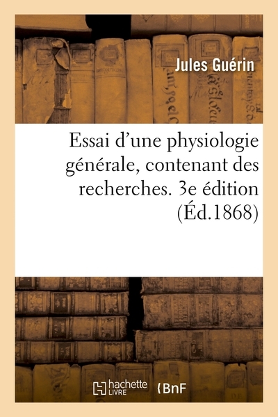 Essai d'une physiologie générale, contenant des recherches - Image principale
