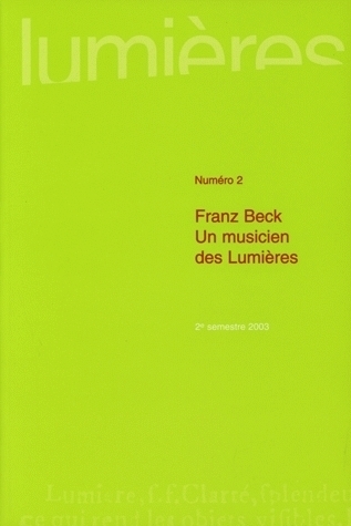 Lumieres, n 2/2003. franz beck. un musicien des lumieres - Image principale