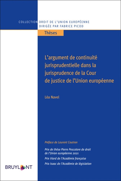 L'argument de continuité jurisprudentiel ds la jurisprudence de la cour de justice de l'ue - Image principale
