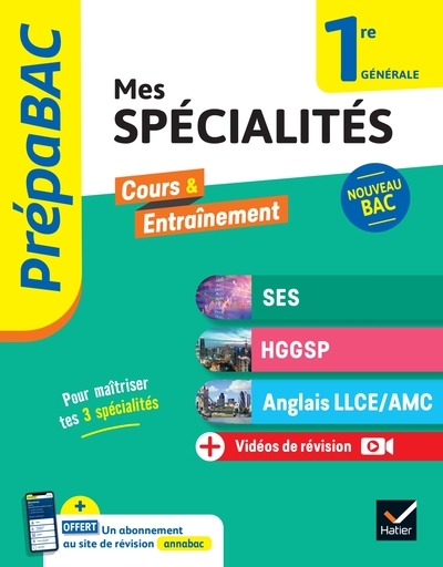 Prépabac - mes spécialités ses, hggsp, anglais llce/ amc 1re générale - 2025-2026 - Image principale