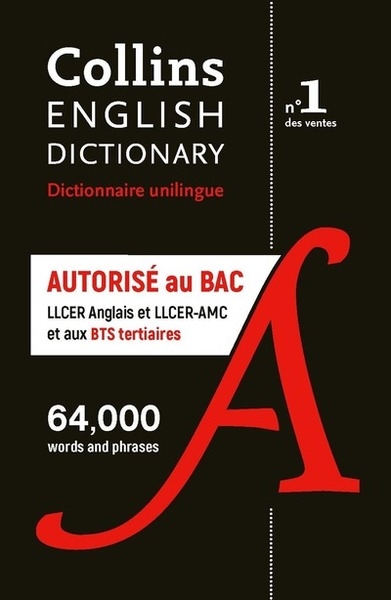 Dictionnaire anglais unilingue - format poche - autorisé au bac spécialités llcer anglais et llcer-amc + bts tertiaires - Image principale